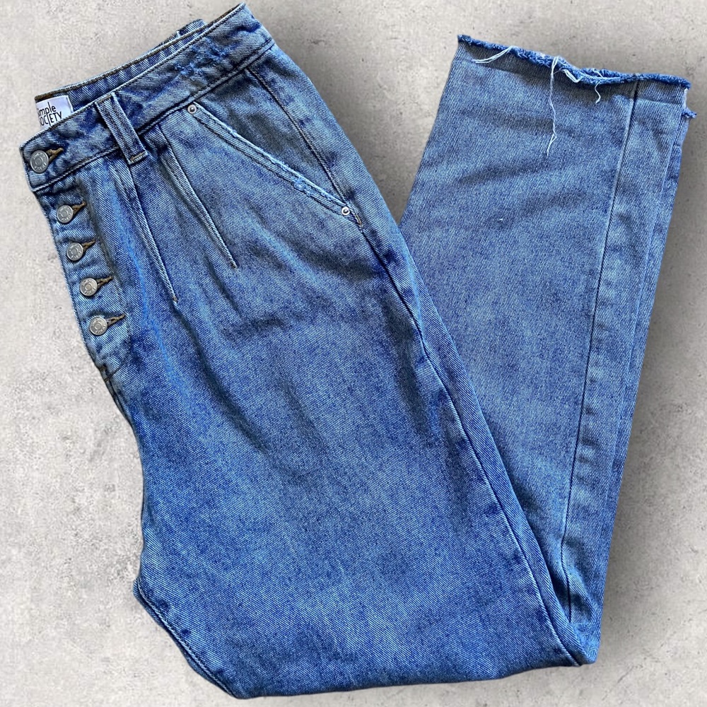 Simple Society Button Fly Paperbag Waist Jeans Size 9/29